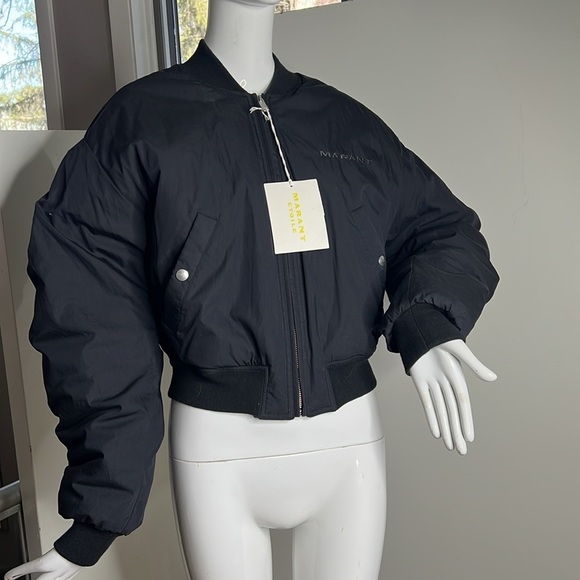 ISABEL MARANT ETOILE Sz 38 (M) Black Bessime Bomber Jacket New with Tags - Picture 1 of 13